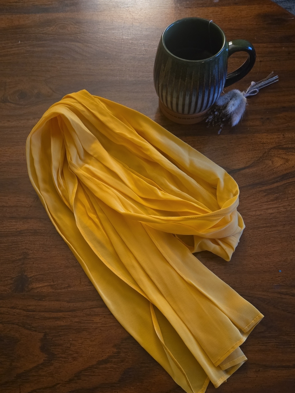 Lightweight Yellow Chiffon Scarf